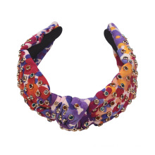 Multi crystal polychrome knotted headband womens hairband